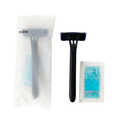 カミソリ3枚刃(黒) ジェル2g付 マットシリーズ 800個1