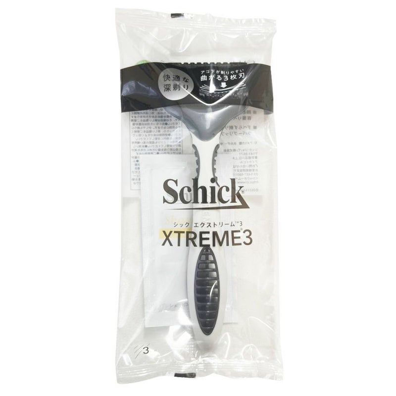 シック3枚刃カミソリ エクストリーム3(クリーム付き) 男性向け販売セット3