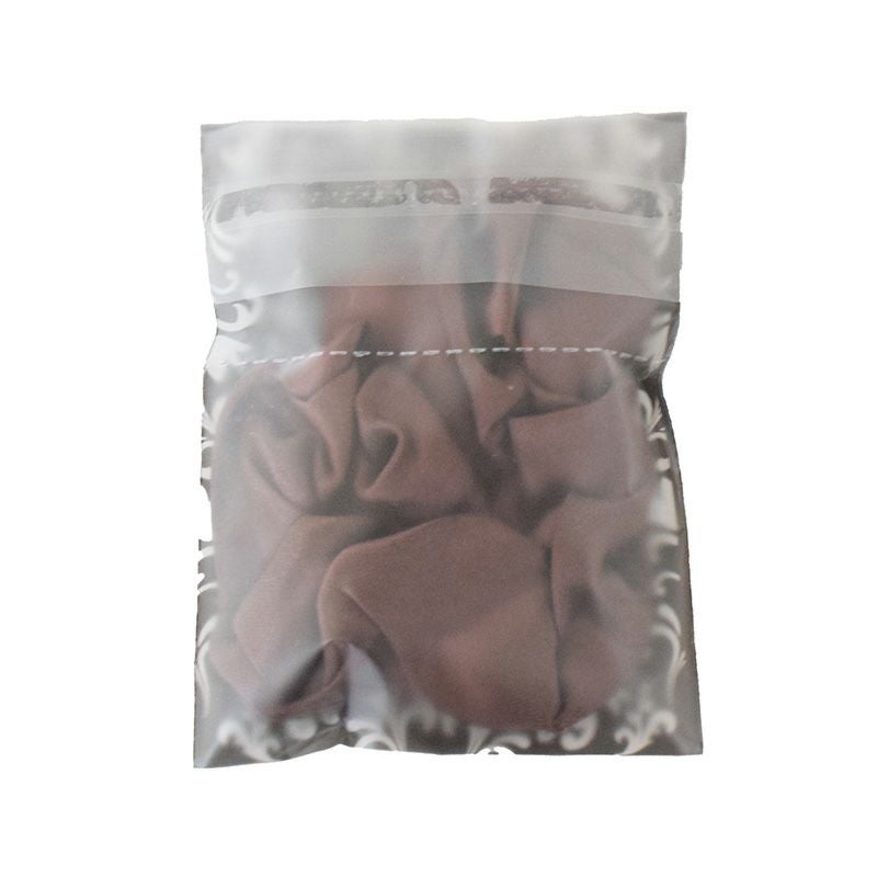 シュシュ プレザントリーシリーズ【黒】 ブラウン 500個2