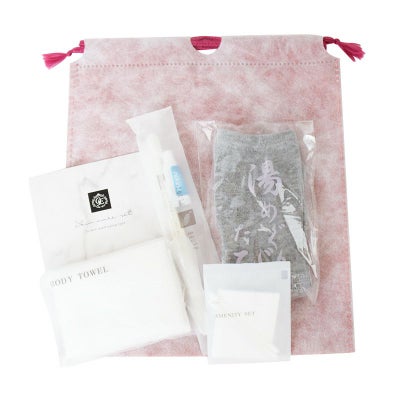 【エコ素材使用】足袋入りアメニティセット 和紙風巾着袋 女性用 100組2